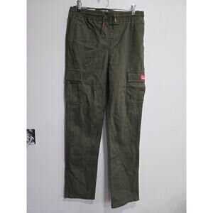 Levi’s Boys Cargo Pants Size 16 Green Elastic Waist Pockets NWT